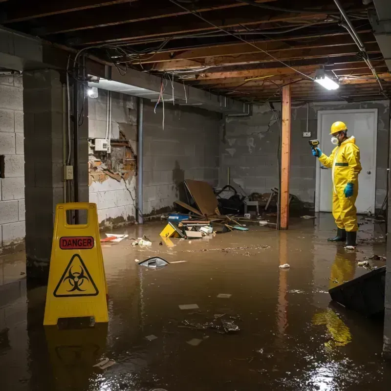 Flooded Basement Electrical Hazard in Jefferson, WI Property